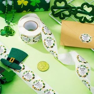 50 ct 1.5" St. Patrick's Day Thank You Supporting Stickers Shamrock Hat